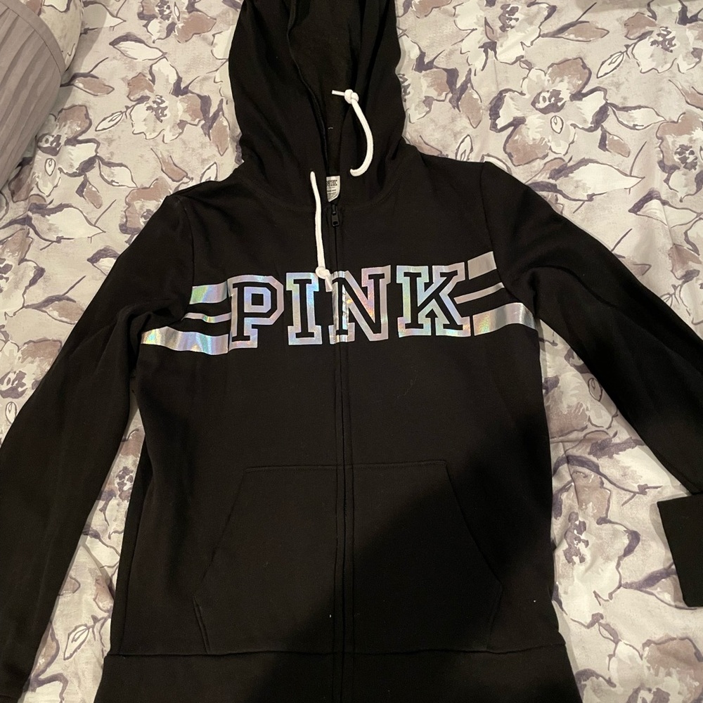 Victoria’s Secret PINK black zip up hoodie